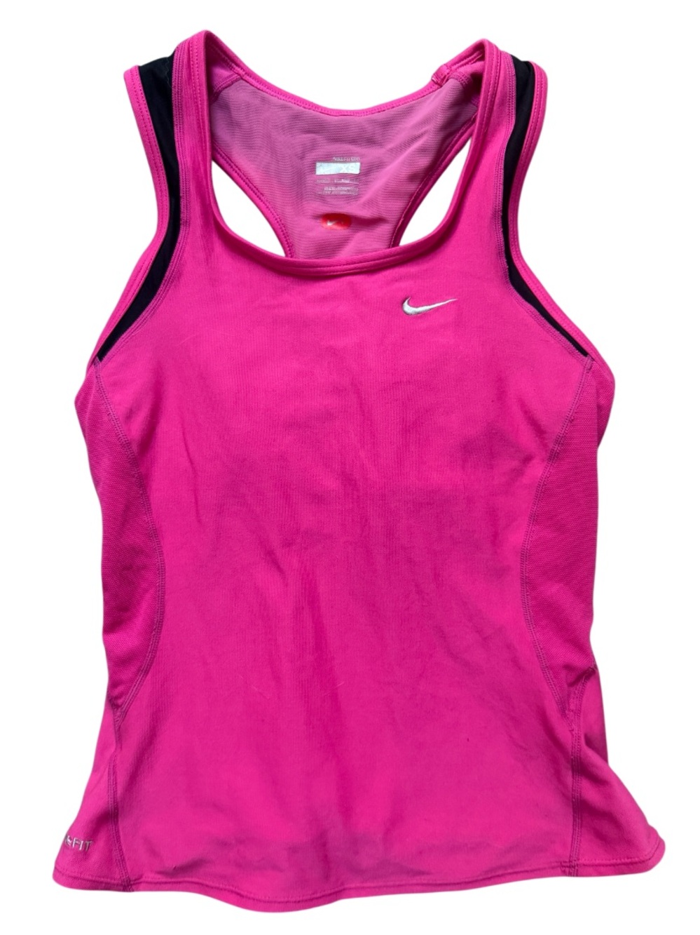 Nike Hot Pink Fit Dry Racerback Athletic Tank Top XS-Barbiecore Sporty Chic - Picture 2 of 8